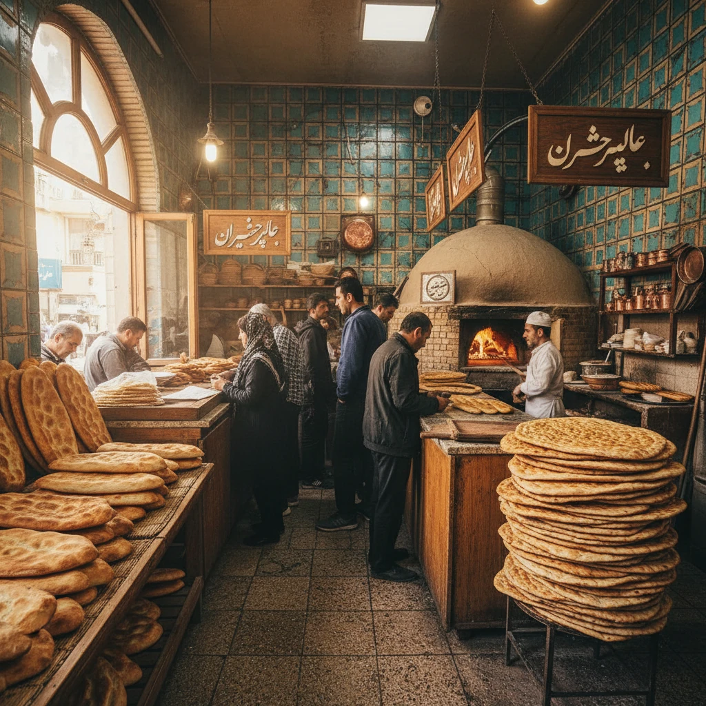 مراحل دریافت نان با سیستم نوبت دهی